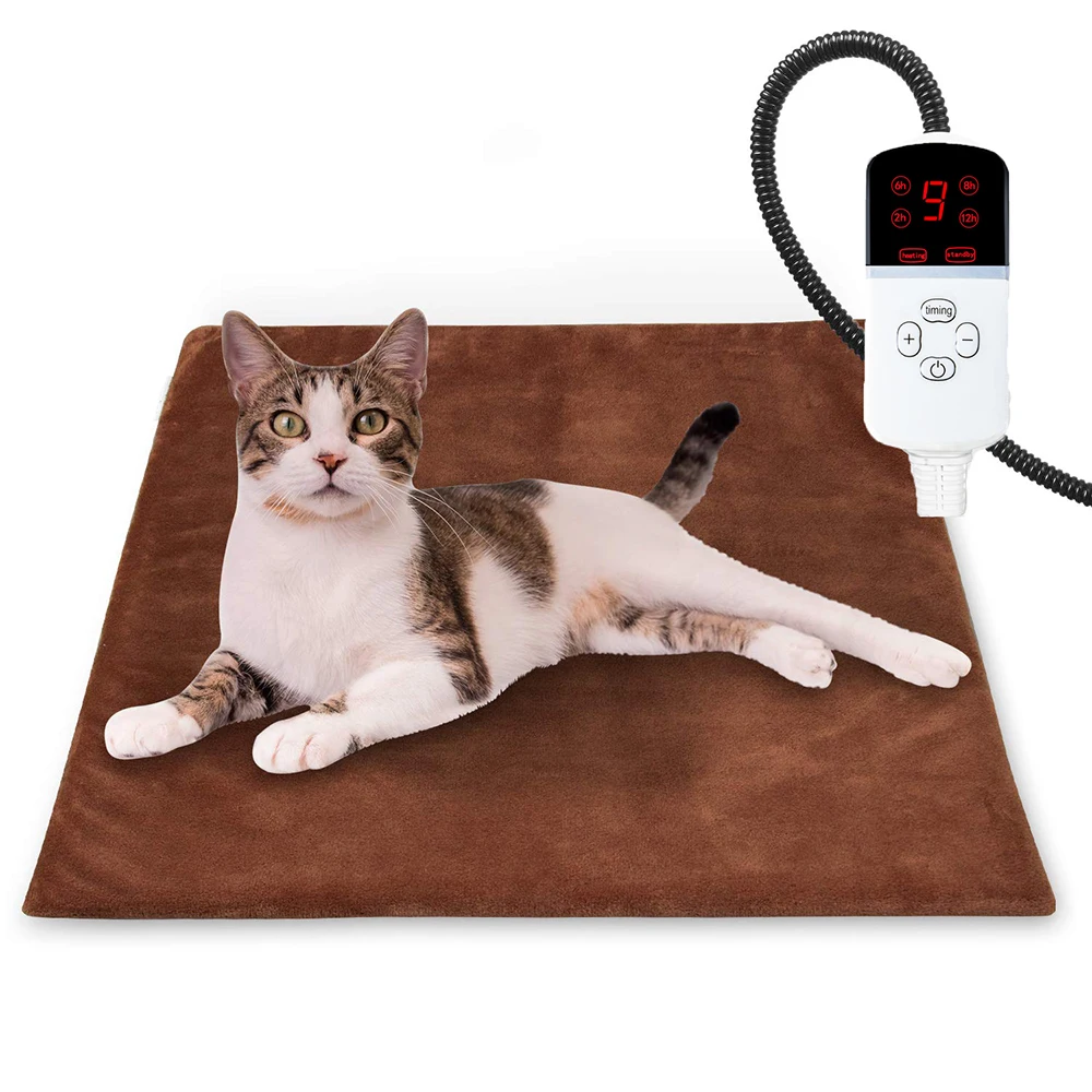 With Timer Electric Heated Dog Cat Pad Temperature Adjustabl
