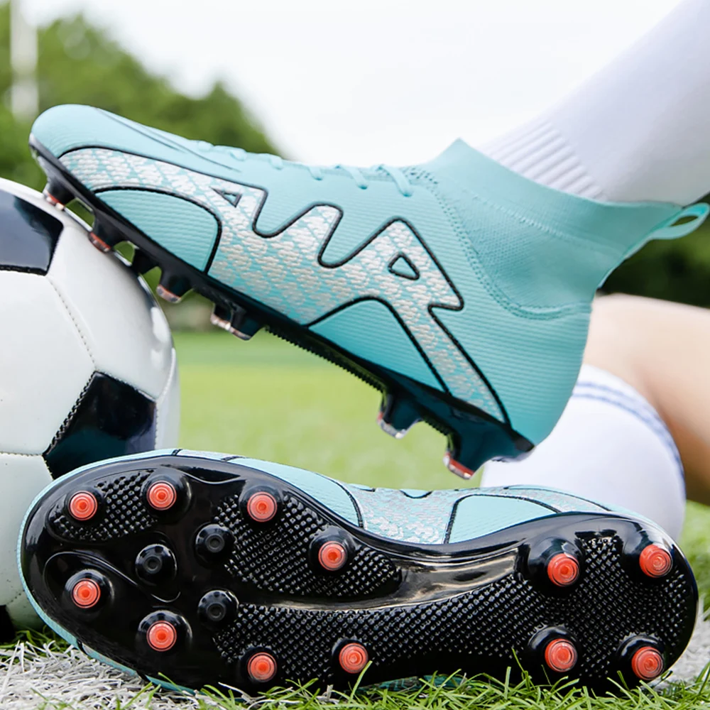 Man's Soccer Shoes Adult Kid TF/FG Outsole Non-Slip Unisex Football Cleats Outdoor Lawn Breathable Sneakers 32-45