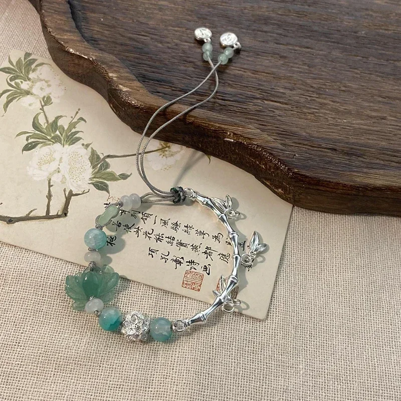 Длинные плетеные браслеты Hanfu в китайском стиле с кисточками лотоса для женщин