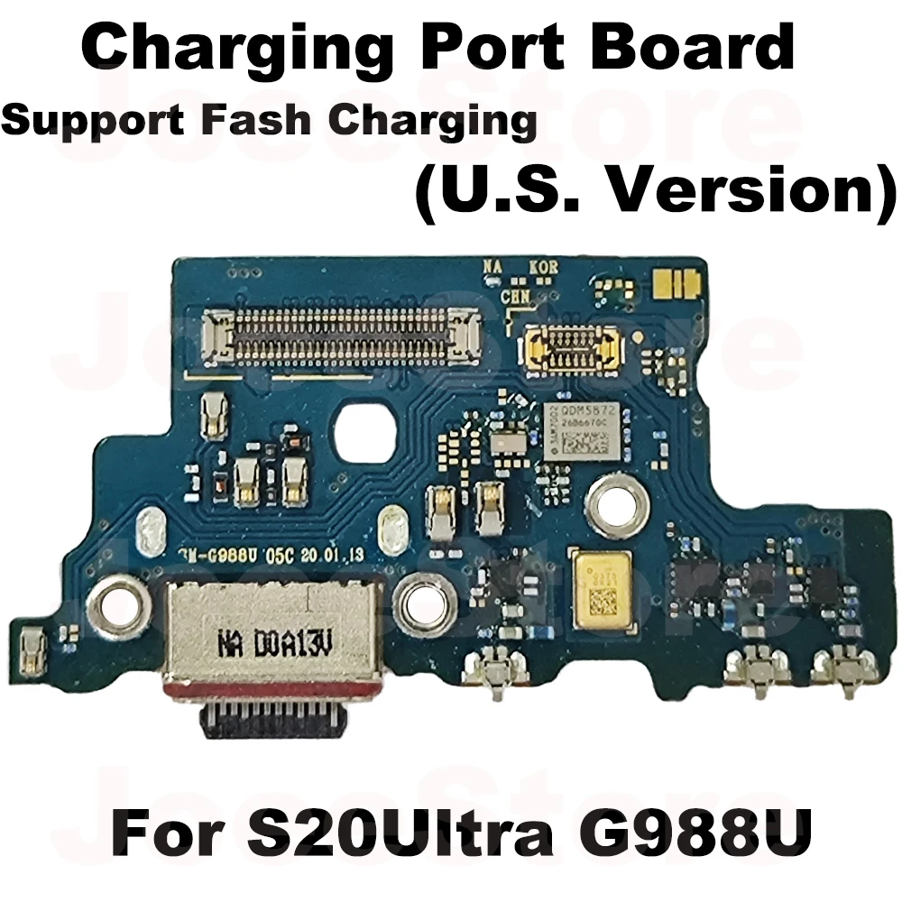 Фото Плата зарядного порта для Samsung S22 S21 S20 S23 Plus Ultra G998U S908U S901U S918U, USB-разъем для зарядки, док-кабель, американская версия №5