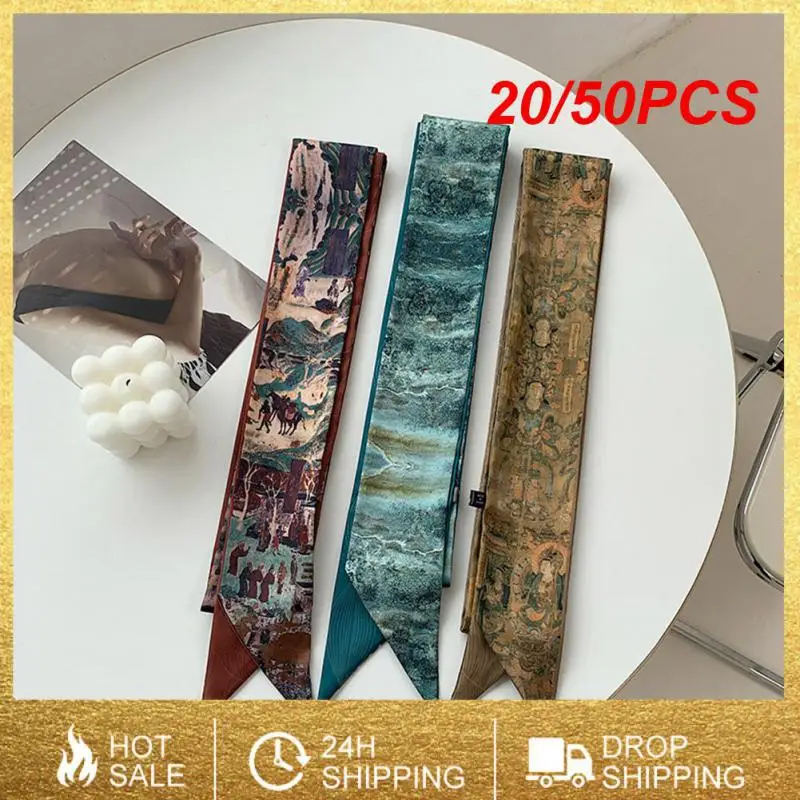 

20/50PCS Pattern Checker Pattern Scarf Woman With A Variety Of Styles To Choose From Hair Bands Material Fabric Ribbon Fashion