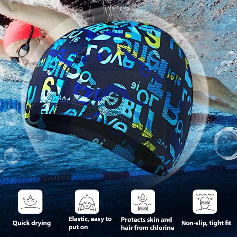 

High Elastic Swimming Caps Adults Waterproof Long Hair Sports Free Size For Men & Women Multicolor Stretchable Swim Pool Ha N8w9