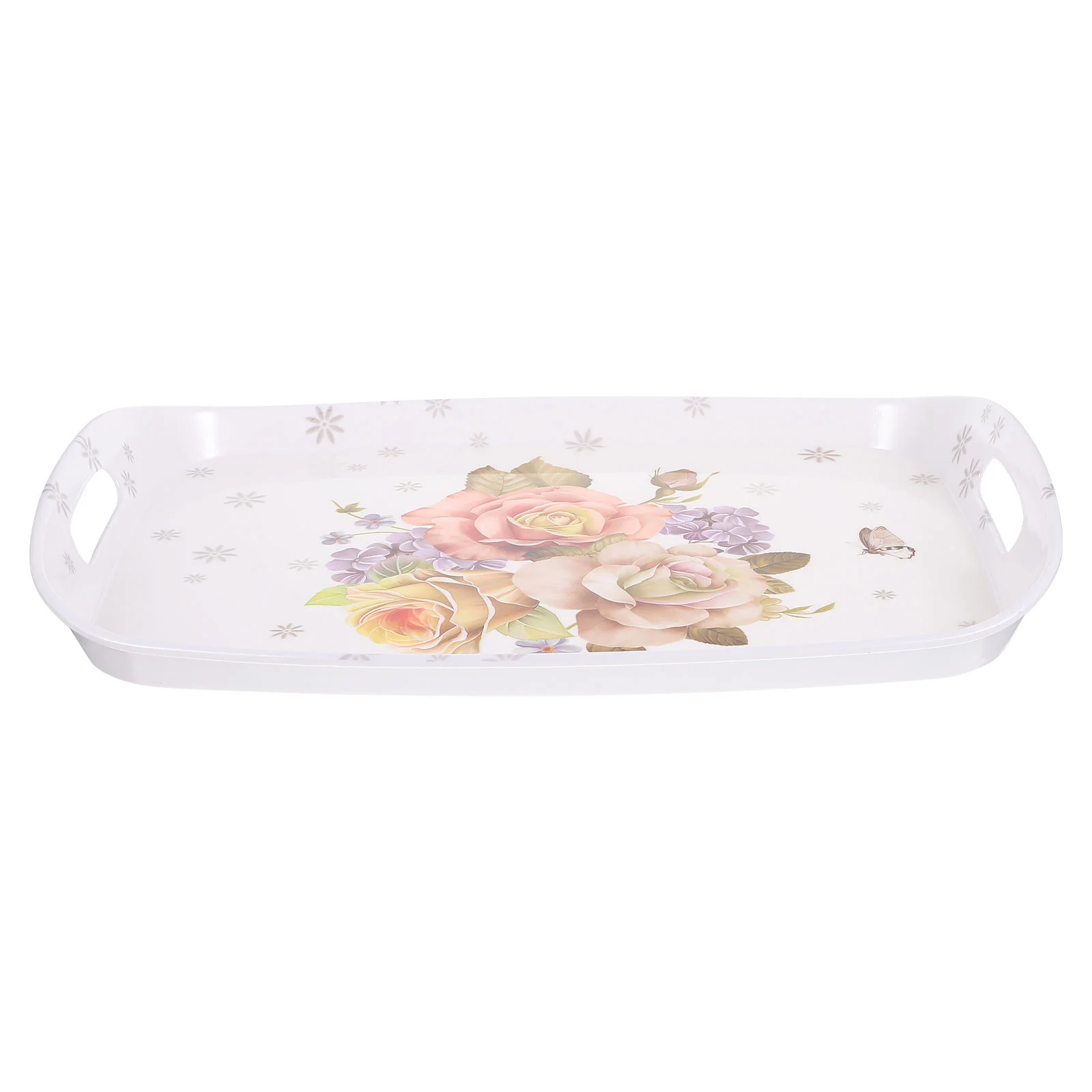 

Binaural Tray Plastic Trim Household Coffee Hollow Out Multi-function Dessert Melamine European Style Serving Acrylic plate