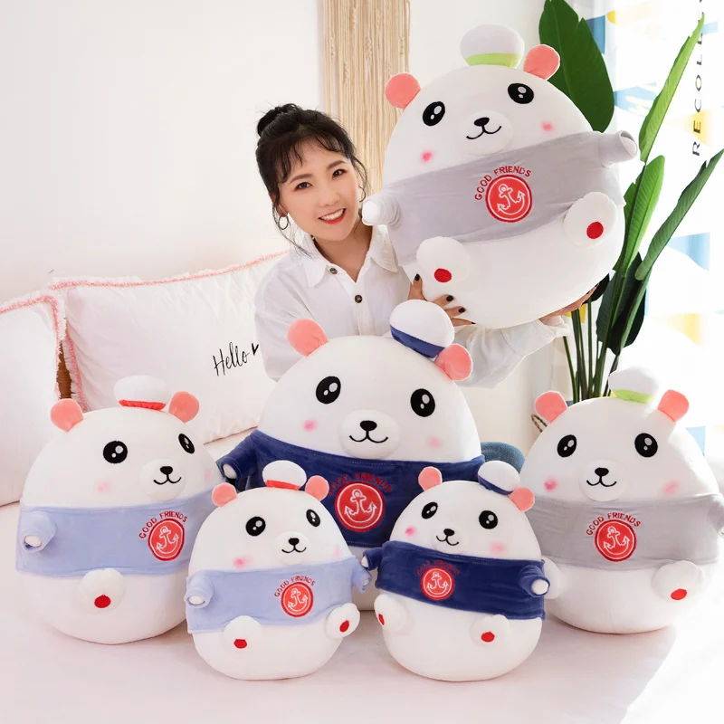 

35-55cm Kawaii Navy Love Bear Plush Toy Doll Animal Stuffed Soft Pillow for Girlfriend Girl Valentine's Day Gifts