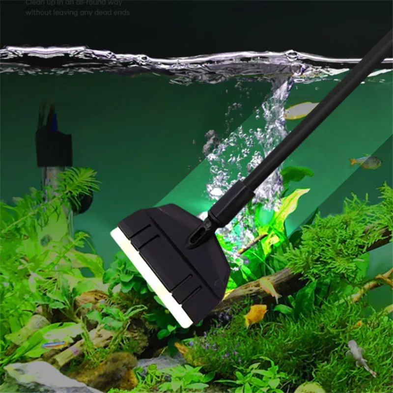 

Fish tank algae scraper widened aquarium aquascape long handle scraper algae cleaning tools algae and moss removal blade