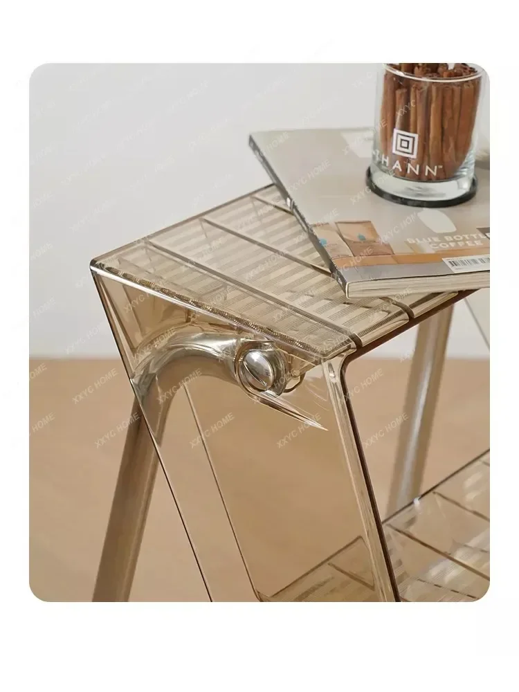 Пластиковая прозрачная акриловая стеллажная лестница из поликарбоната