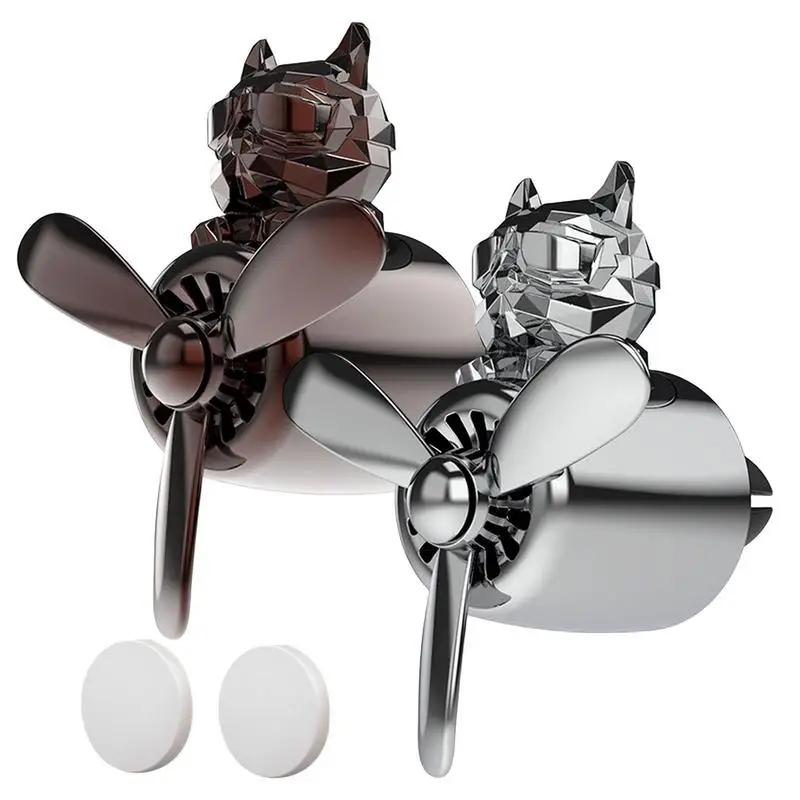 

Car Air Freshener Bulldog Pilot Rotating Propeller Outlet Fragrance Magnetic Design Auto Accessories Interior Perfume Diffuse