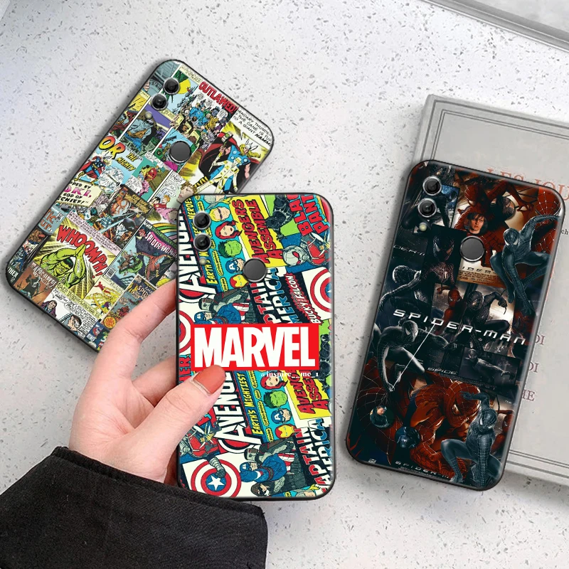 

MARVEL The Avengers Phone Case For Huawei Honor 7A 7X 8 8X 8C 9 V9 9A 9S 9X 9 Lite 9X Lite 8 9 Pro Carcasa Back Soft Black