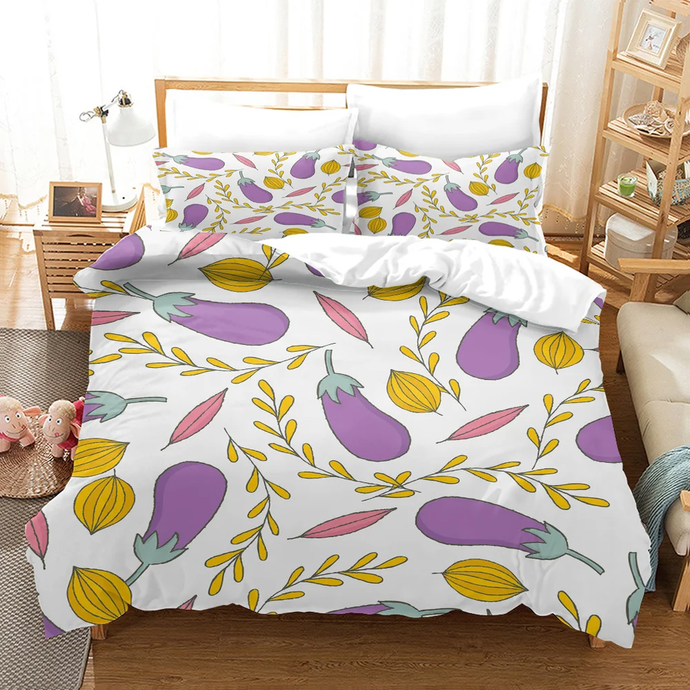 

Creative Fruit And Vegetable Pattern Multiple Color Duvet Cover Set Bed Pillowcases Multi Size