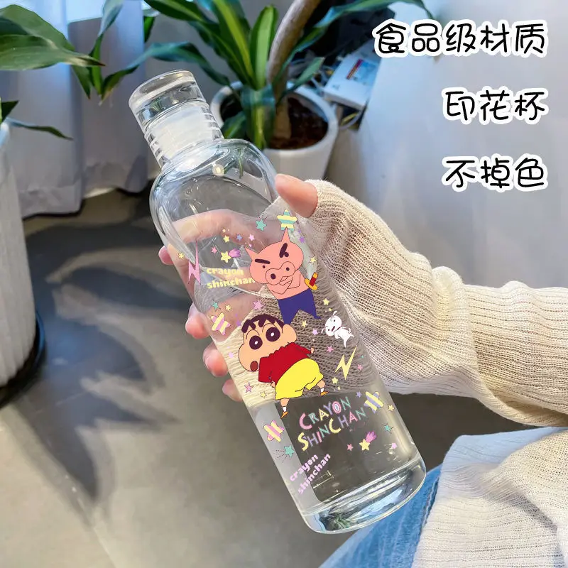 

500 мл Kawaii Crayon Shin-Chan прозрачная пластиковая чашка для воды, портативная большая емкость, искусственная аниме мультяшная игрушка для детей, подарки