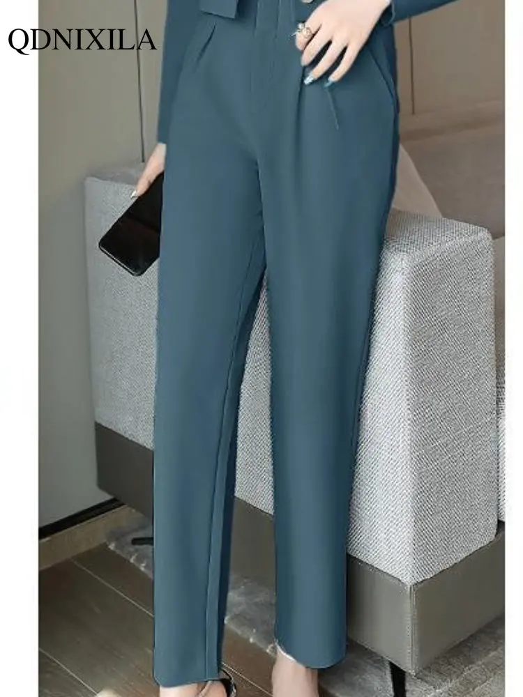 2023 Spring Fashion Blazer 2 Pieces Luxury High-end Temperament Casual Short Jacket and PantsChic and Elegant Woman Office Set