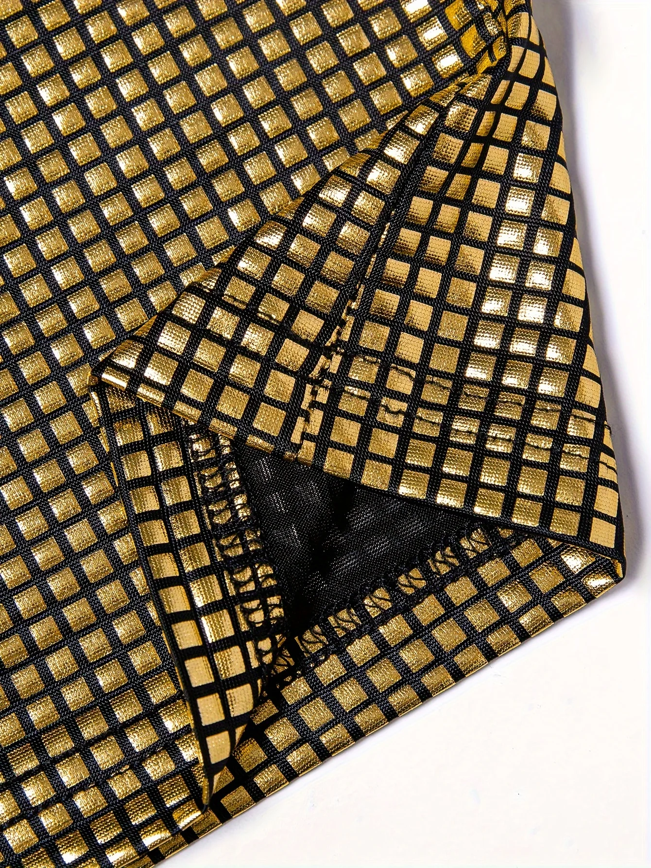 Женский блестящий топ в шотландскую клетку без рукавов