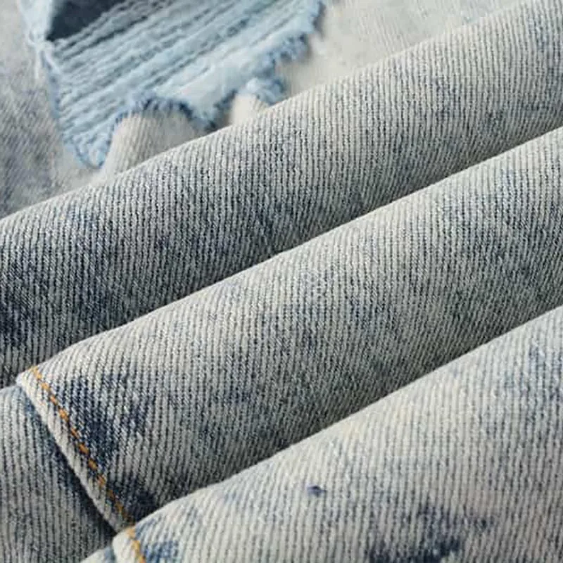 Мужские джинсы 2024ss High Street American Purple с потертыми нашивками новые модные узкие