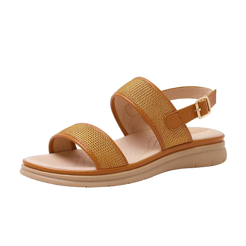 

Sweet Summer Women Sandals PU 3CM Wedges Shoes Bohemian Shallow Elastic band Leisure and lightweight Women Shoes Fashion