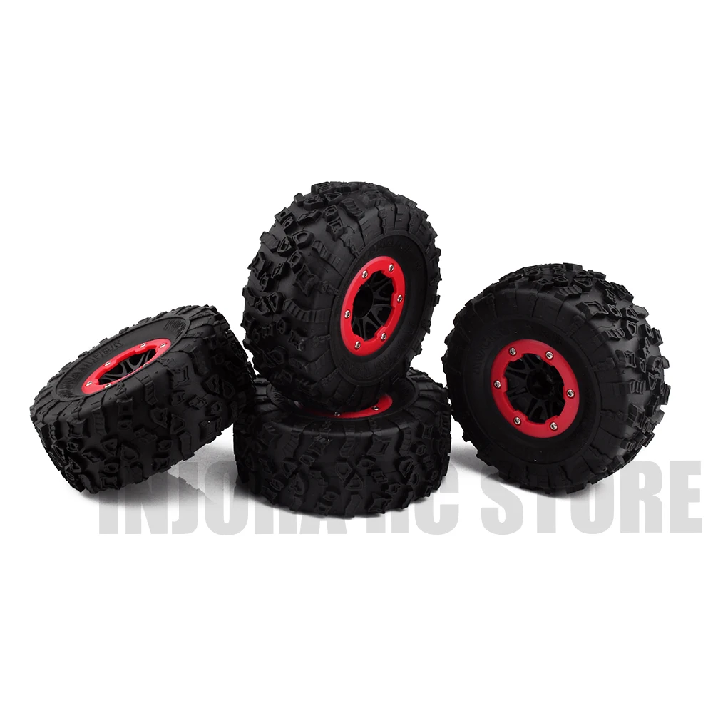 

4 шт. 1/10 RC Rock Crawler 2,2 дюйма резиновые шины и пластиковые колесные диски для Axial SCX10 RR10 Wraith Yeti