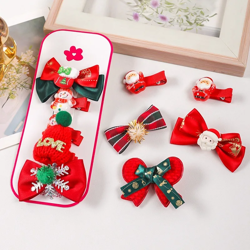 5 шт. милый олень старик рождественская елка мультяшные открытки для волос