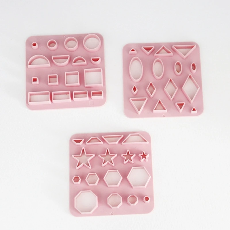 

Polymer Earring Mold Clay Cutting Diy Basic Geometry Soft Pottery Earring Mold