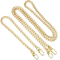 1pc 60cm 120cm metal purse chain strap gold flat chain hardware handle replacement chain handbag shoulder bag parts accessories