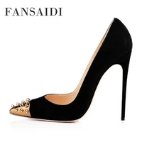 fansaidi fashion red clear heels rivets pumps womens shoes summer sexy elegant new pointed toe stilettos heels 43 44 45 46 47