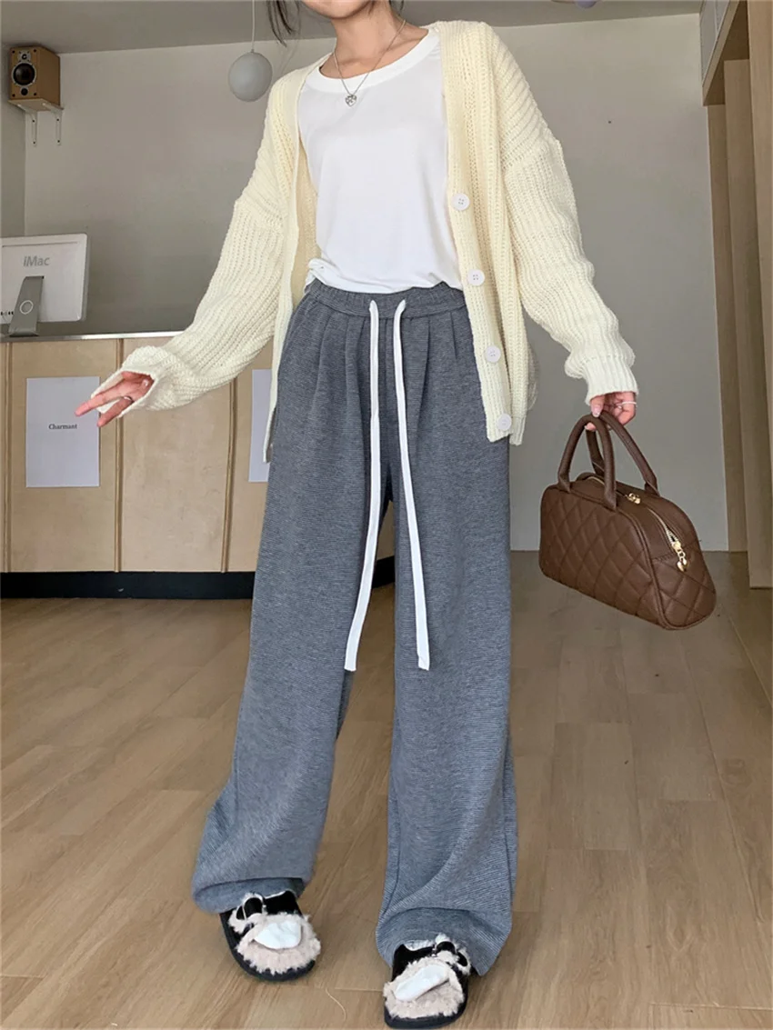 Брюки Alien Kitty женские Уборные повседневные спортивные полосатые офисные штаны