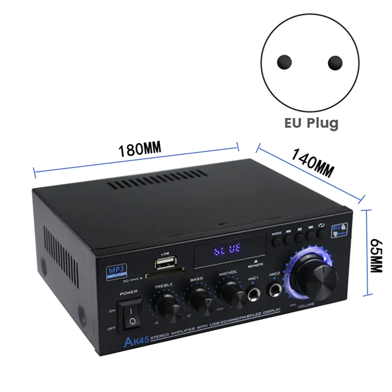 Цифровой усилитель мощности AK45 аудио двухканальный автопоставки штепсельная