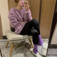 plus velvet thick thick warm sweater autumn and winter new simple fashion trend japanese solid color round neck pullover top