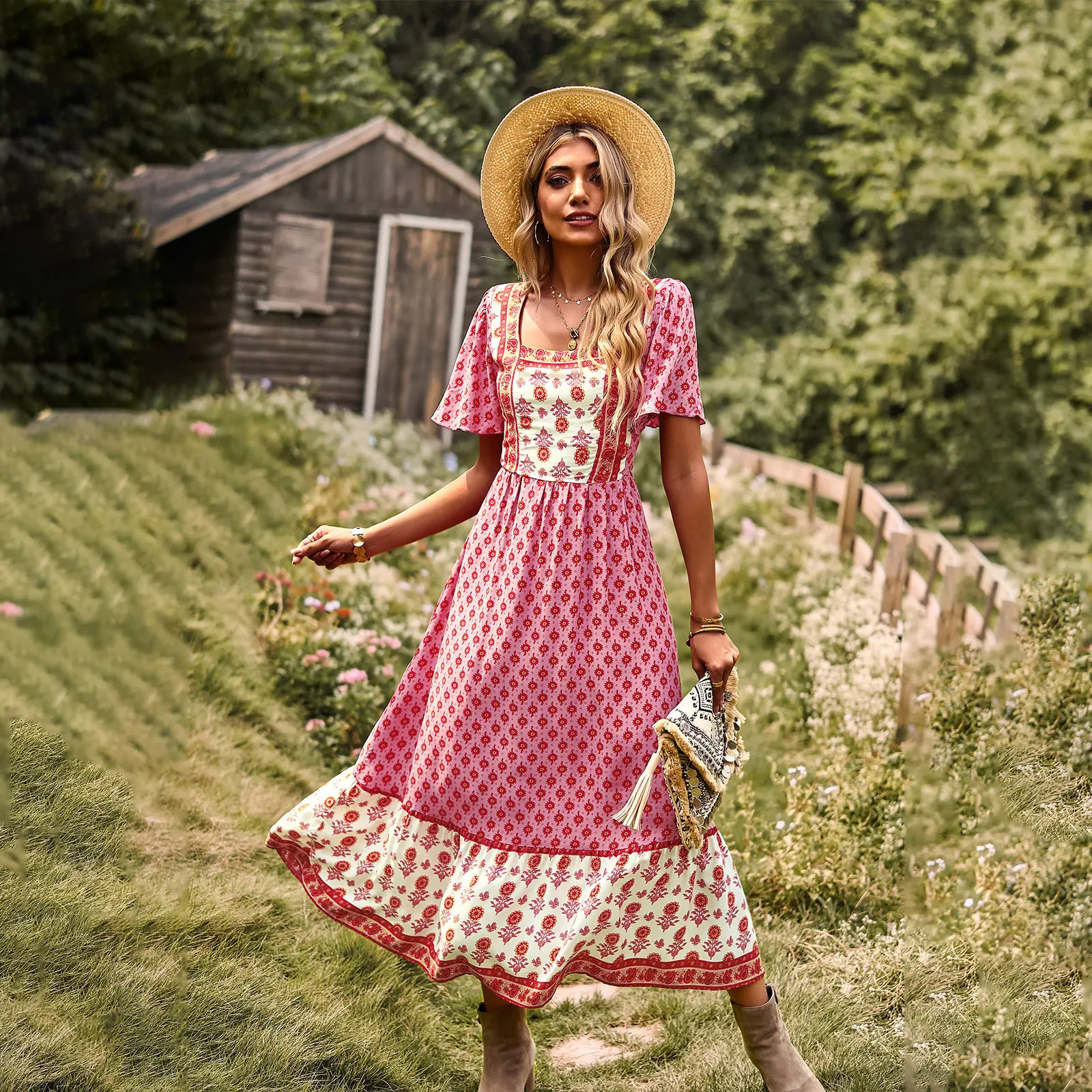 

Bohemian casual women's dress for spring and summer bodycon dress maxi dresses for women