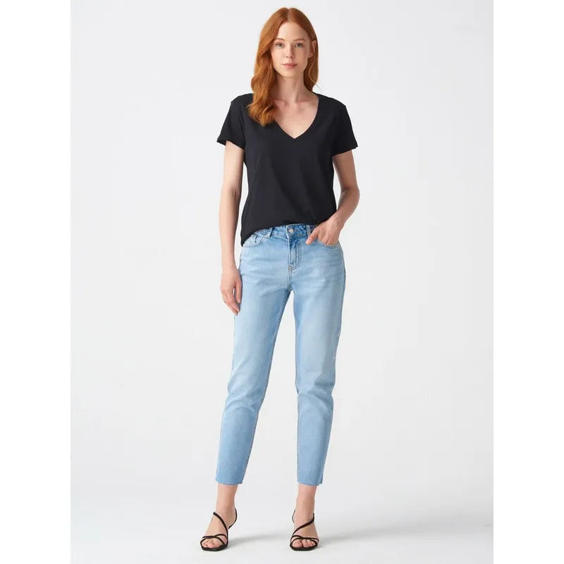 

3470 V-Neck Basic T-Shirt-Black T Shirt Y2K Top Nostalgic Summer Women T-Shirt Anime bluz