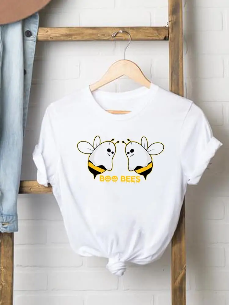 

Милая стильная трендовая Милая женская футболка с рисунком пчелы, женская одежда на осень, осень, День благодарения, Хэллоуин, женские футболки
