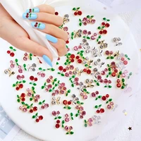 20pcslot 3d cherry rhinestone nail art decoration alloy shiny gems studs fruit nail charms manicure diy luxury nail jewelry z3