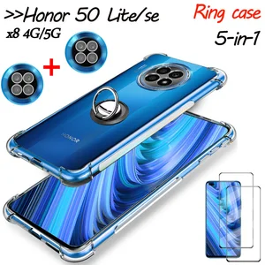 for honor x8 хонор x5 4g transparent ring case on honor 50lite x8 5g air cushion cover honor50lite honor 60 pro honor 50 se 5