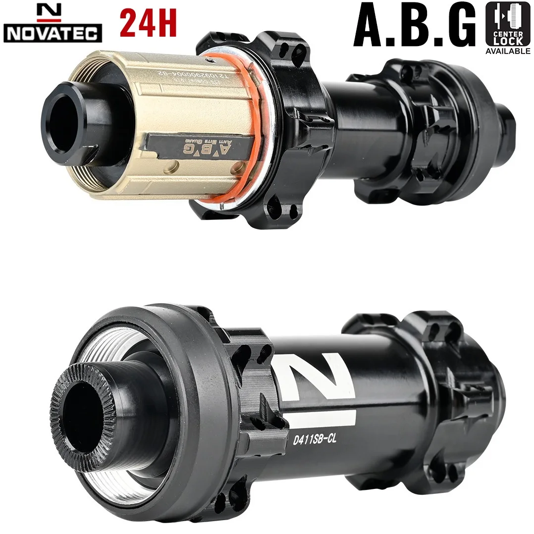 Novatec D411SB-CL D412SB-CL 24 Holes Road Bike Straightpull Center Lock Hubs Ultralight HG Core Thru Axle 100x12 142x12mm A.B.G