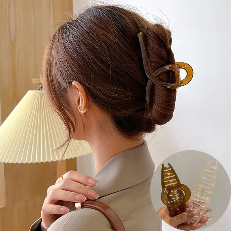 

13cm Fashion Korean Acrylic Hair Claw Clip Female Large Elegant Shark Clip Hairpin Hair Accessories for Women Headwear 2023