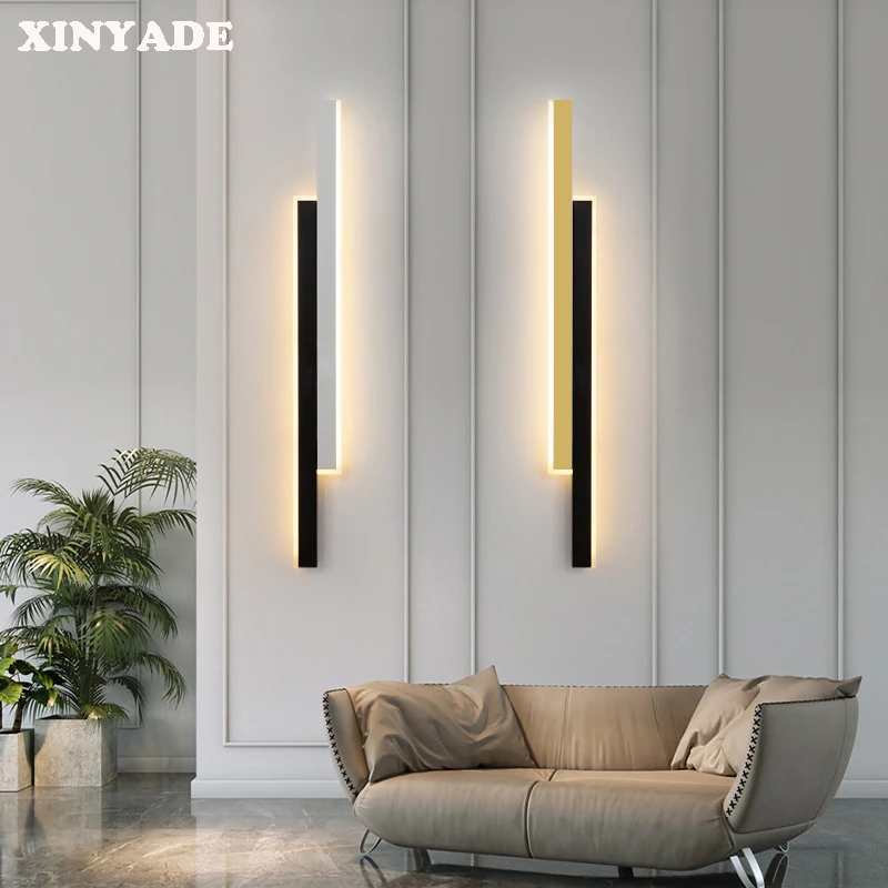 

Modern wall hanging simple lighting living room art deco luxury background designer bedroom bedside double color matching long w
