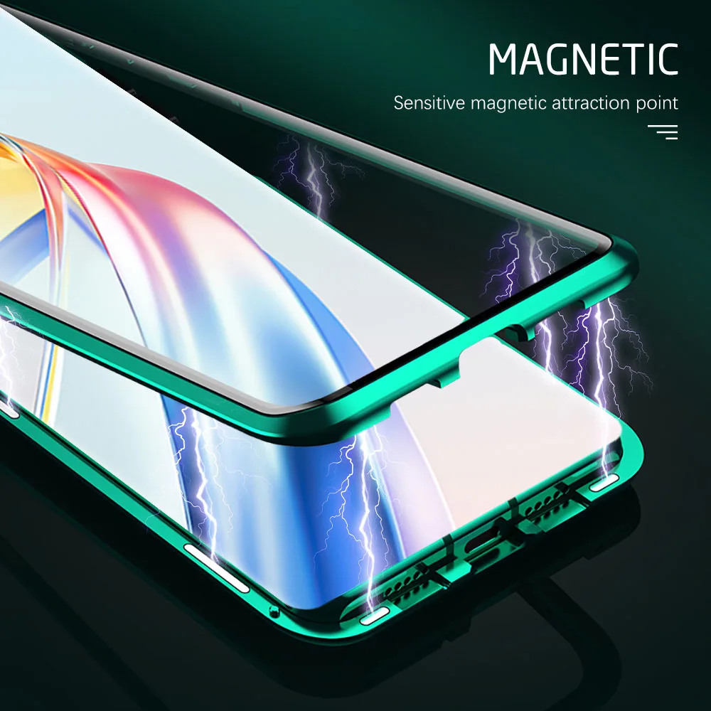 Чехол Magic6Lite для Honor Magic6 Lite 5G 360 ° Магнитная двусторонняя стеклянная крышка X9b HonorX9b