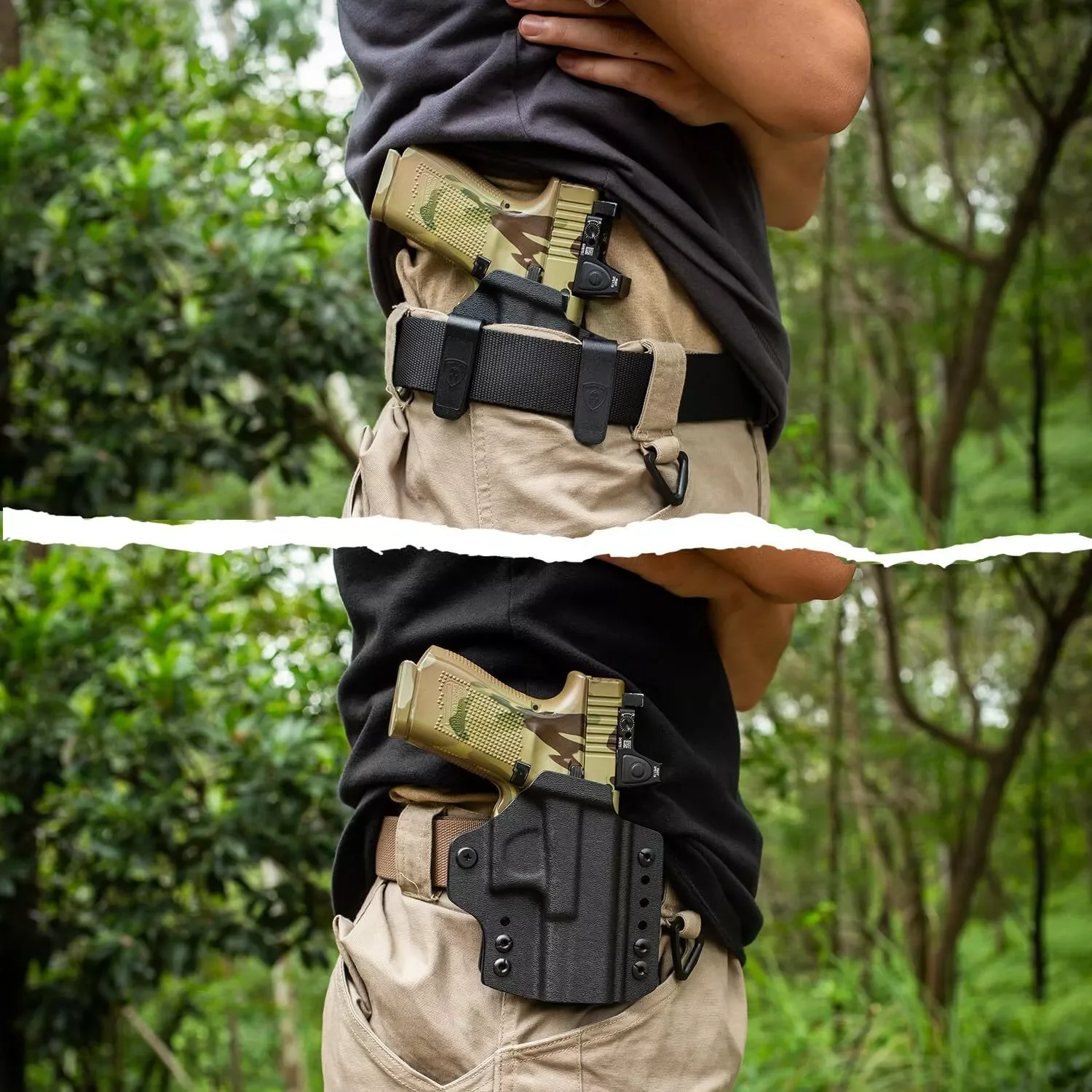 Кабриолетная кобура KYDEX IWB с оптиками: Sig Sauer P365/P365X/P365XL совместимая красными