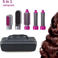 5 in 1 electric blow dryer comb hair dryer brush hair curling wand detachable brush kit negative ion hair curler curling iron