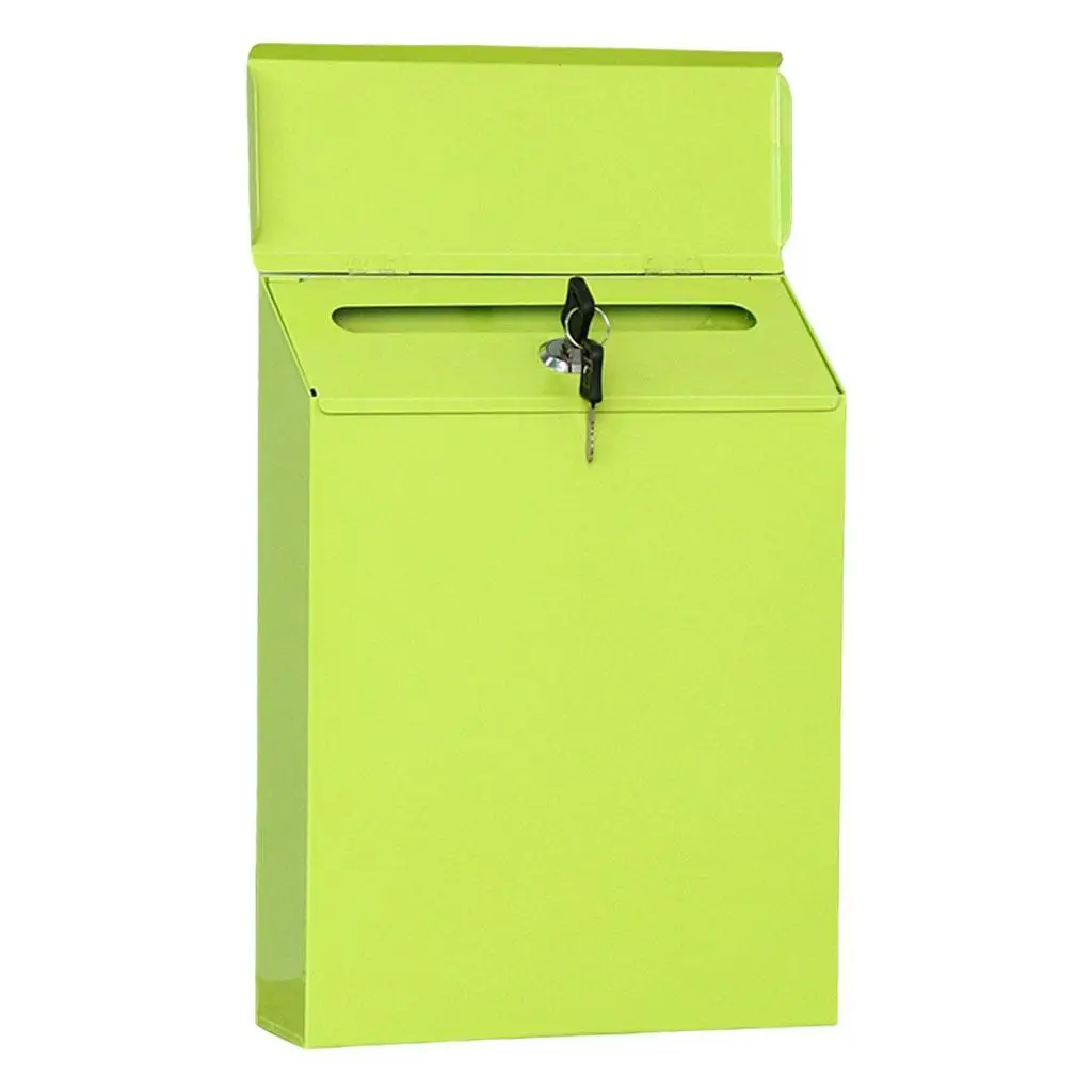 Mailbox Locking Wall Mounted Comment Drop Box Payments Holder Postbox Green