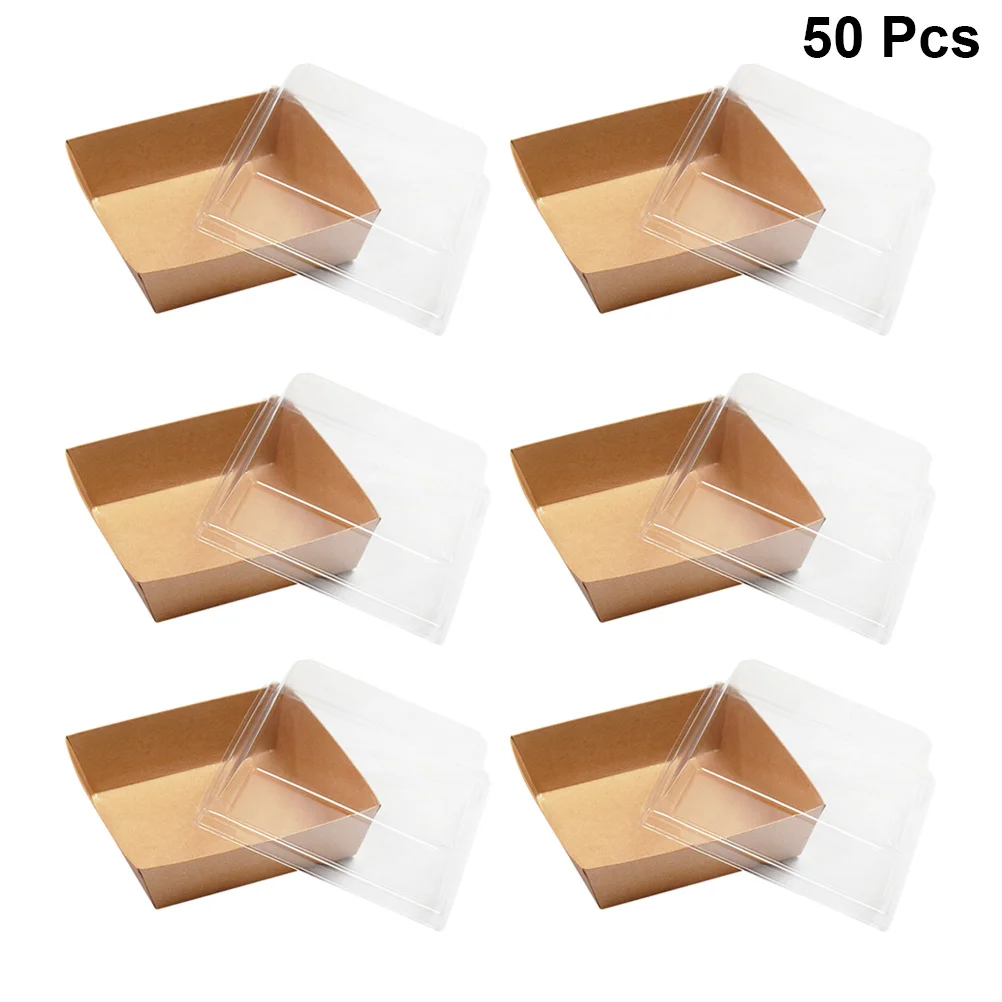 

50pcs Kraft Paper Cake Packaging Box Sandwich Containers Food Boxes Party Favors