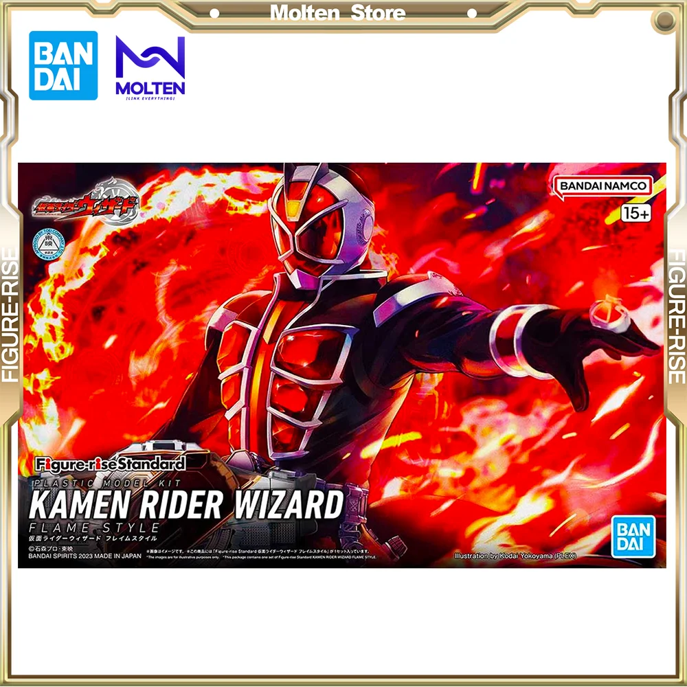 

Bandai Original Figure-rise Standard Kamen Rider Wizard Flame Style Anime Action Figure Model Kit Assembly Collection