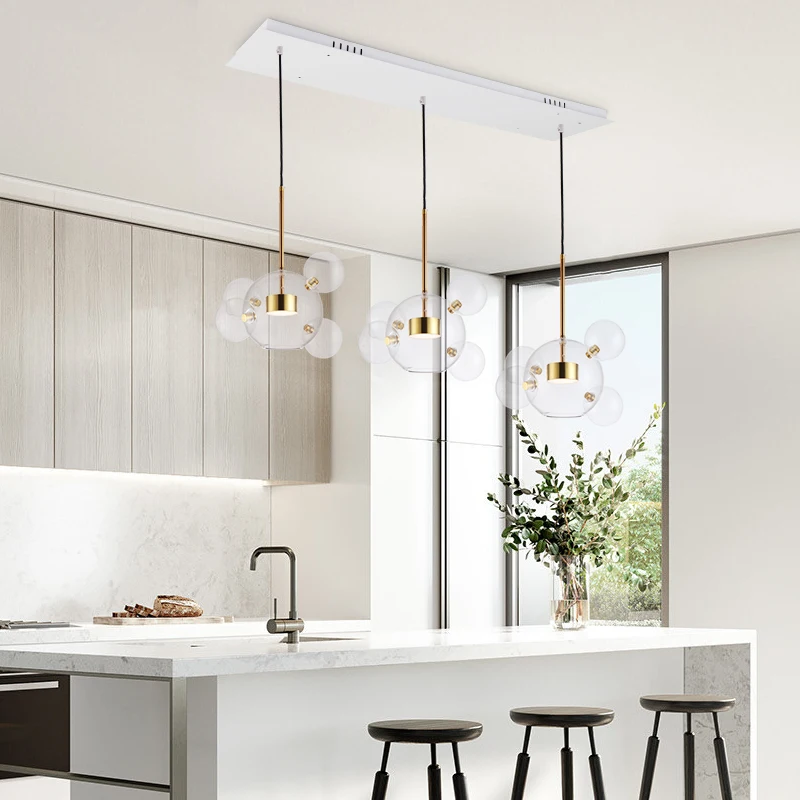 Скидка Светодиодная Подвесная лампа в форме шара, декоративное освещение для гостиной, кухни, столовой