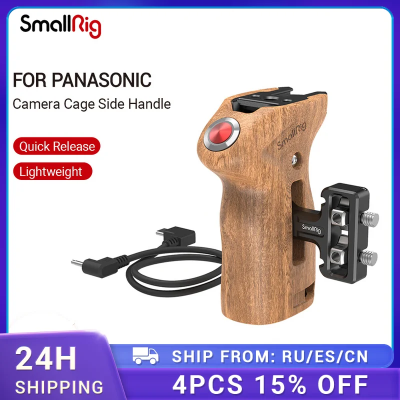 

Боковая ручка SmallRig для камеры Panasonic, беззеркальная камера s с резьбовыми отверстиями 1/4 дюйма и дистанционным триггером 2934