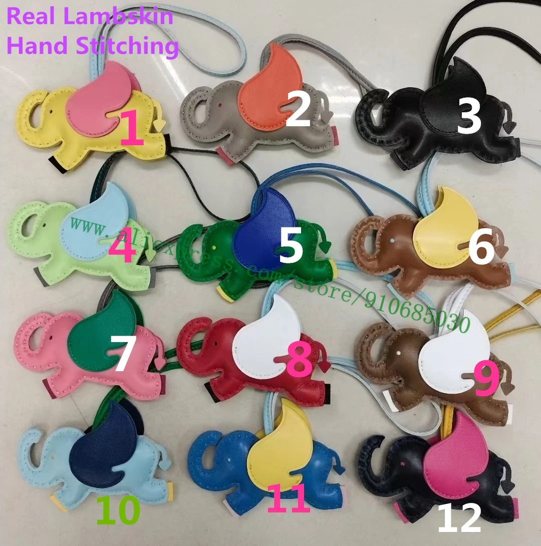 Genuine Lambskin Handmade Little Cute Small Angel Fly Elephant Bag Charm Fashion Accessories For Designer Handbag Purse Ornament