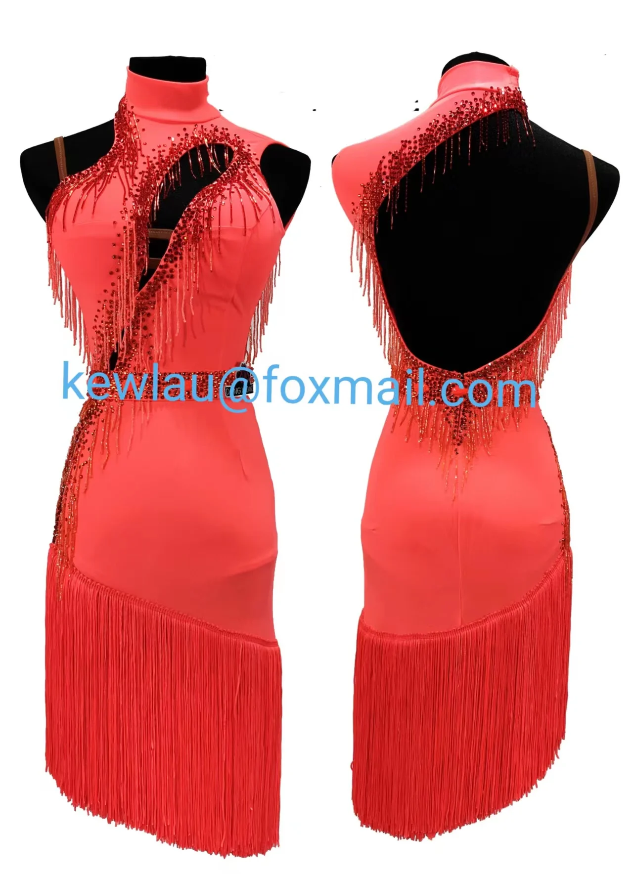 

WHY NOT DANCE Tube fringe String Latin Rumba Dance Competition Orange Dress For Girls Fast Free Shipping
