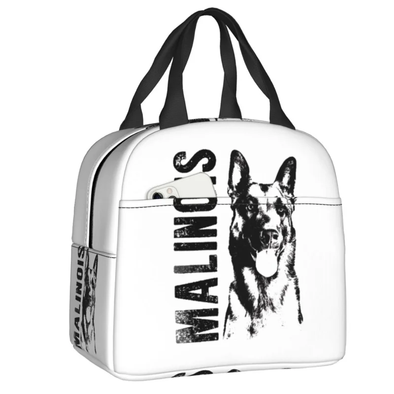 

Malinois Dog Belgian Shepherd Mechelaarsulated Lunch Bag for Women Portable Warm Cooler Thermal Lunchte Office Work School