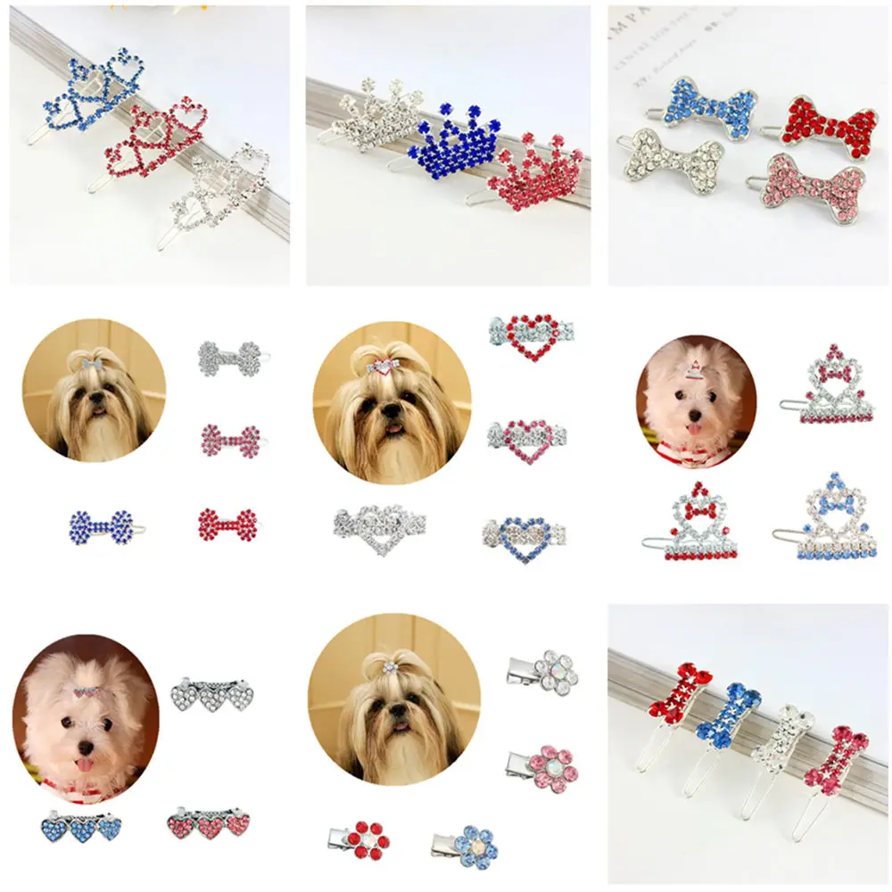 

Fashion Bling Dog Supplies Bling Hair Clips for Dogs Bling Puppy Pets Acessories Pet Hairpin Cute Hair Clips Pet Hair Grooming