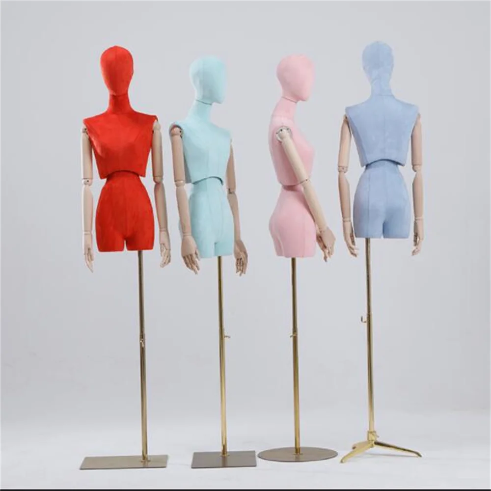 

4style Sewing Sprain One's Back Female Hand Mannequin Body Props Collarbone Wedding Cloth Store Model Lovers Metal Base C023