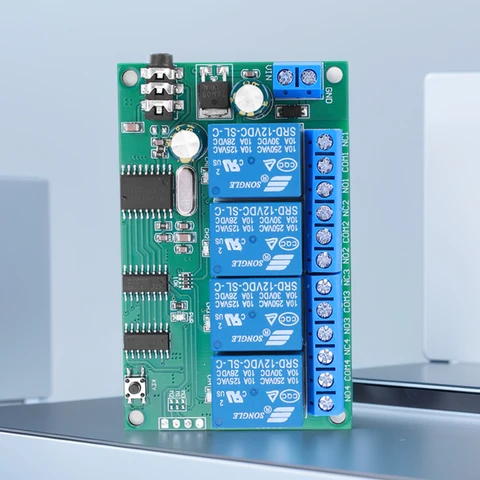 AD22B04 4-канальный декодер тонального сигнала DTMF, реле дистанционного управления, 12 В постоянного тока, без блокировки/самоблокировки/блокировки/задержка времени для умного дома