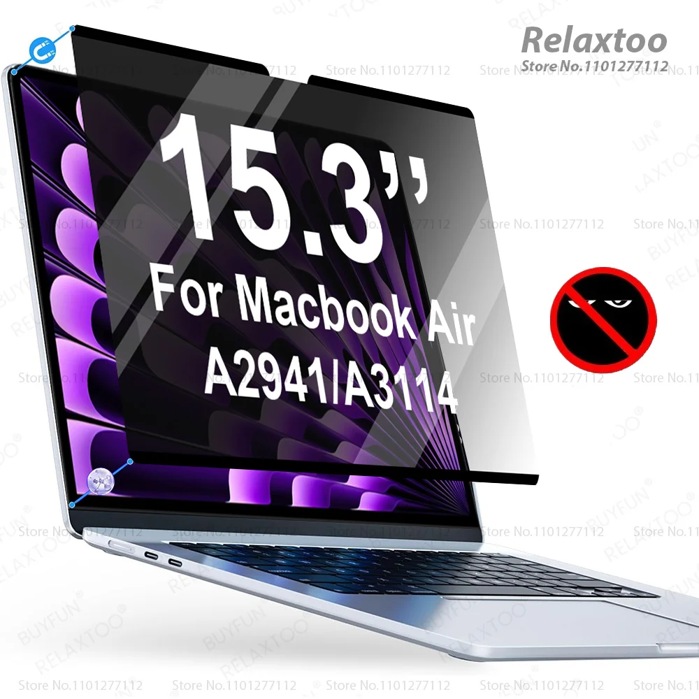 Антибликовая Магнитная Защитная пленка для ноутбука Macbook Air 15 M2 M3 3 дюйма A2941/A3114