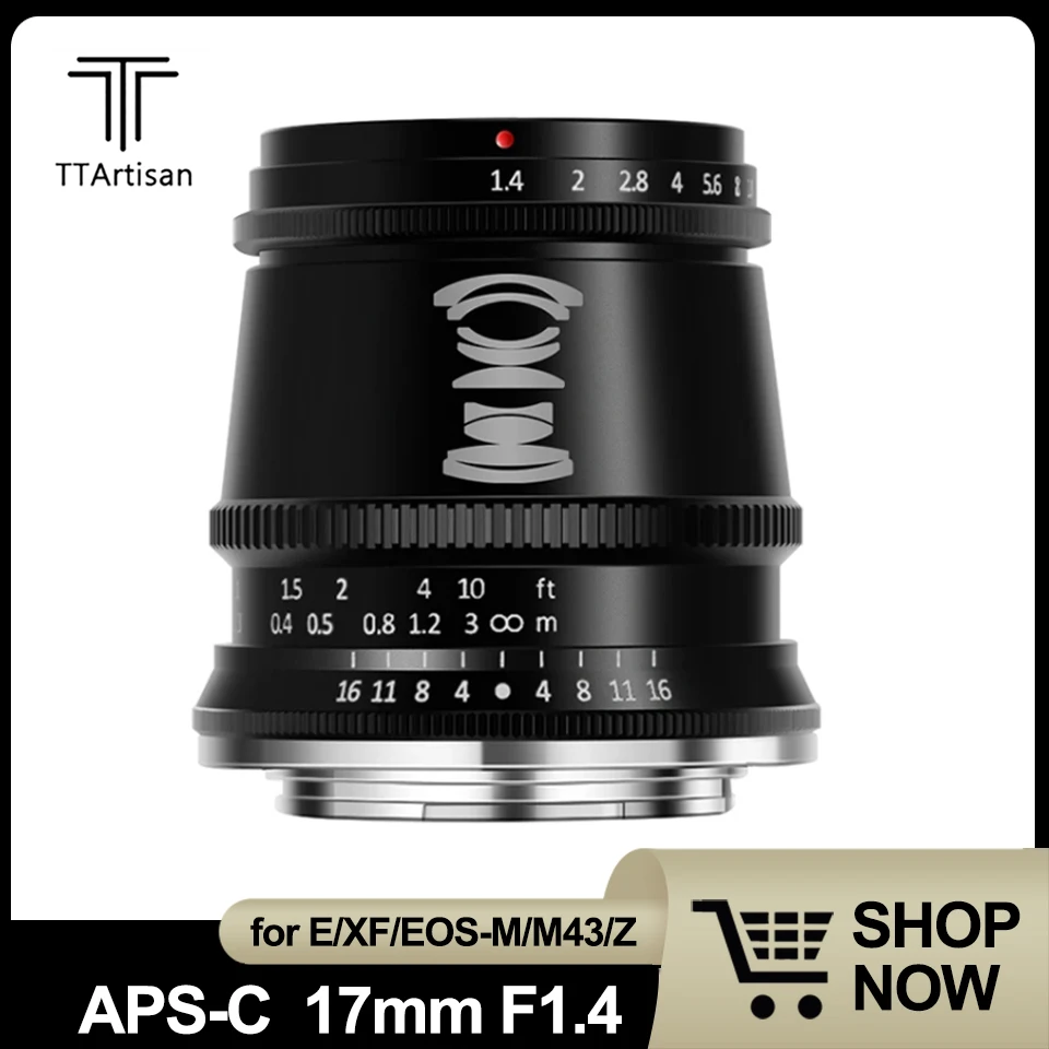 

TTArtisan 17mm F1.4 Wide Angle Camera Lens for Sony E Mount Fujifilm XT3 XA7 XE Canon M Leica L Nikon Z Panasonic Olympus M43